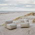 Five-seater Soft Sofa Outdoor corner sofa in Kirra Sand fabric set outdoors