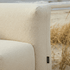 Bouclé Beige Soft Sofa Outdoor 5 Seater Corner Sofa with soft, rounded cushions and low backrest.