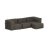 Dark gray sackit outdoor three seat sofa with a matching pouf and deep cushioned seating for comfortable Nordic outdoor living