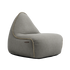 Medley Lounge Chair in Medley Grey fabric with soft, rounded shape and backrest.