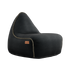 Black Canvas Lounge Chair with backrest in durable canvas fabric and hand-sewn stitches.
