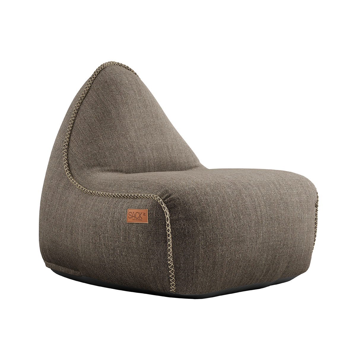 Cobana Lounge Chair in brown olefin fabric with a soft, rounded shape and backrest.