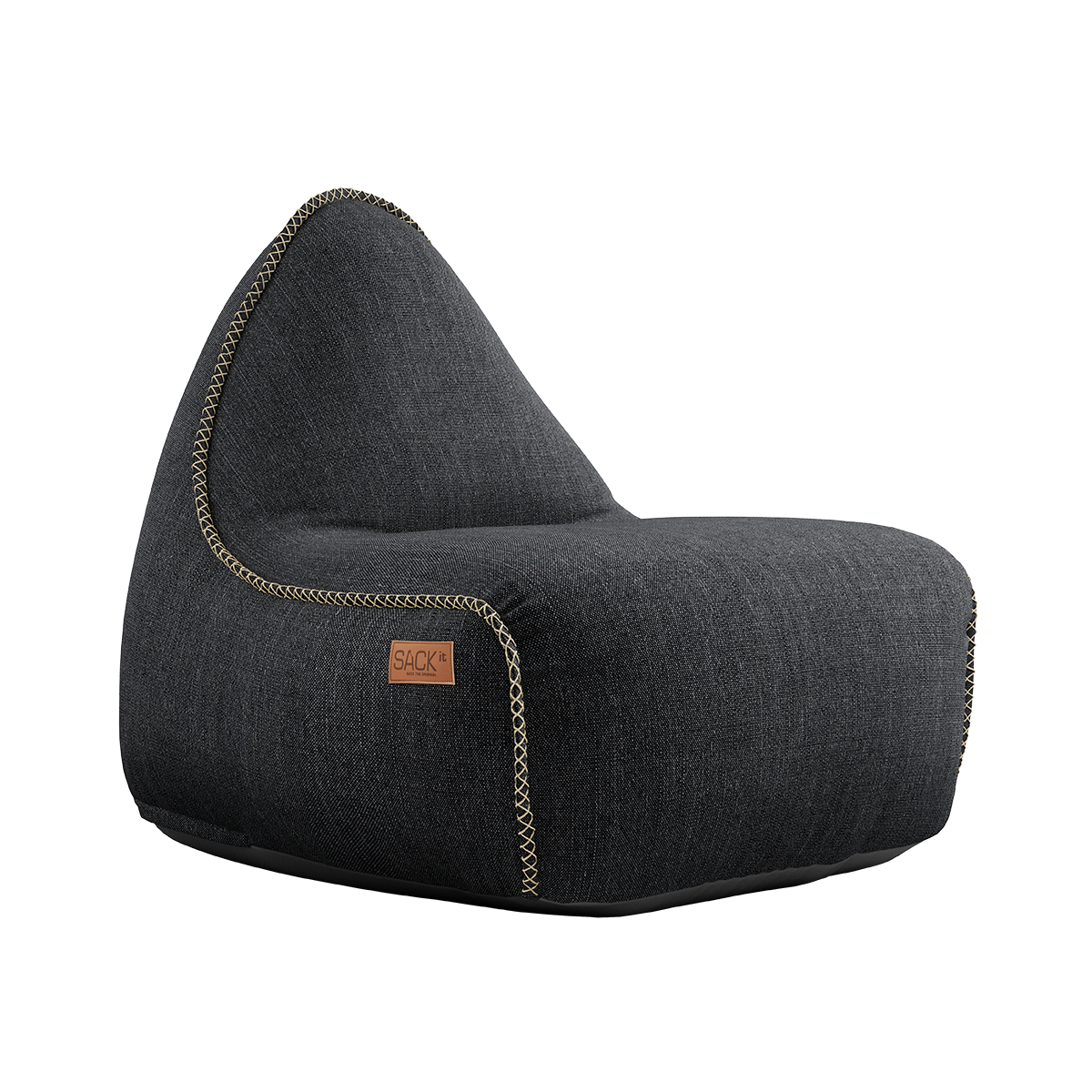 Cobana Lounge Chair in black olefin fabric with backrest, designed for indoor and outdoor use.
