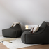 Cobana Lounge Chair in Cobana Grey with a soft, rounded bean bag design and backrest.