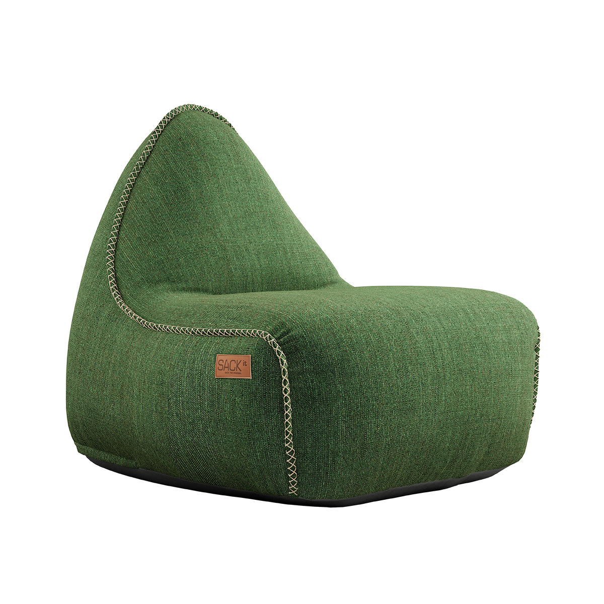 Cobana Lounge Chair in green olefin fabric with backrest, designed for indoor and outdoor use.