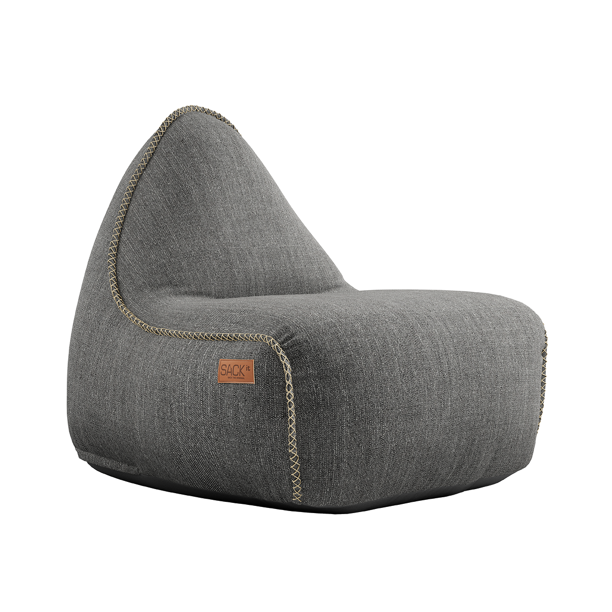 Cobana Lounge Chair in grey olefin fabric with backrest, designed for indoor and outdoor use.