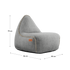 Cobana Lounge Chair in Cobana Grey with backrest, durable and water repellent bean bag chair.