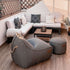 Cobana Lounge Chair in light grey with backrest, durable water-repellent bean bag for indoor and outdoor use