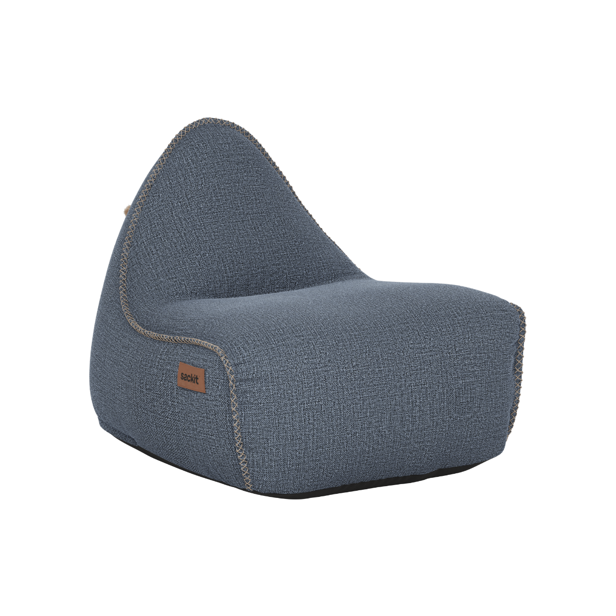 Kirra Indigo Cobana Lounge Chair bean bag with backrest in outdoor setting