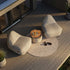 Cobana Lounge Chair in Cobana Grey with backrest, durable bean bag for indoor and outdoor use.