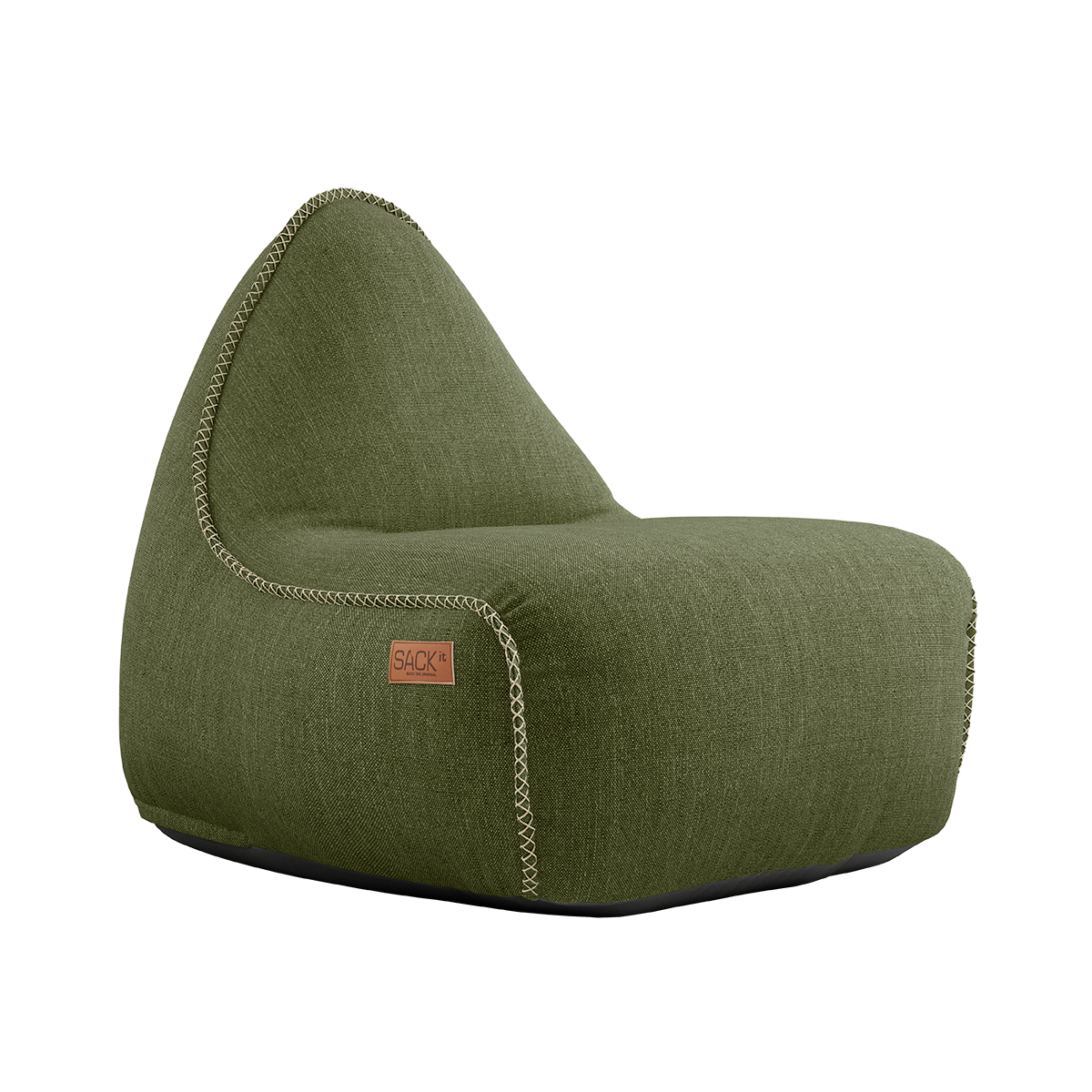 Kirra Olive Cobana Lounge Chair bean bag with backrest in outdoor setting