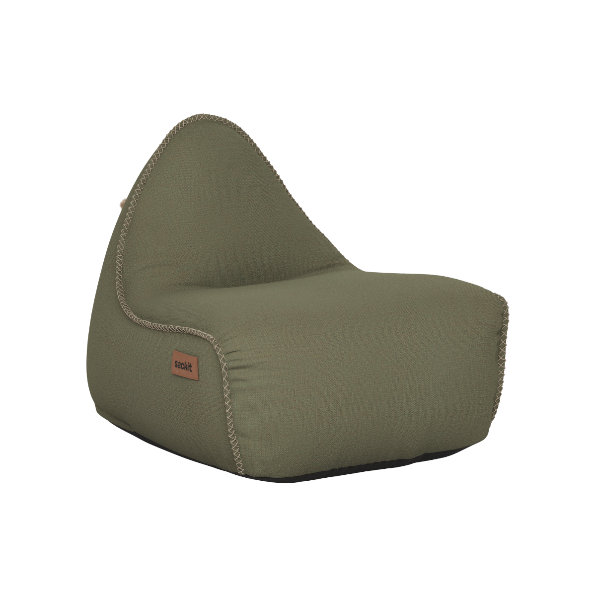 Kirra Olive Cobana Lounge Chair bean bag with backrest in outdoor setting