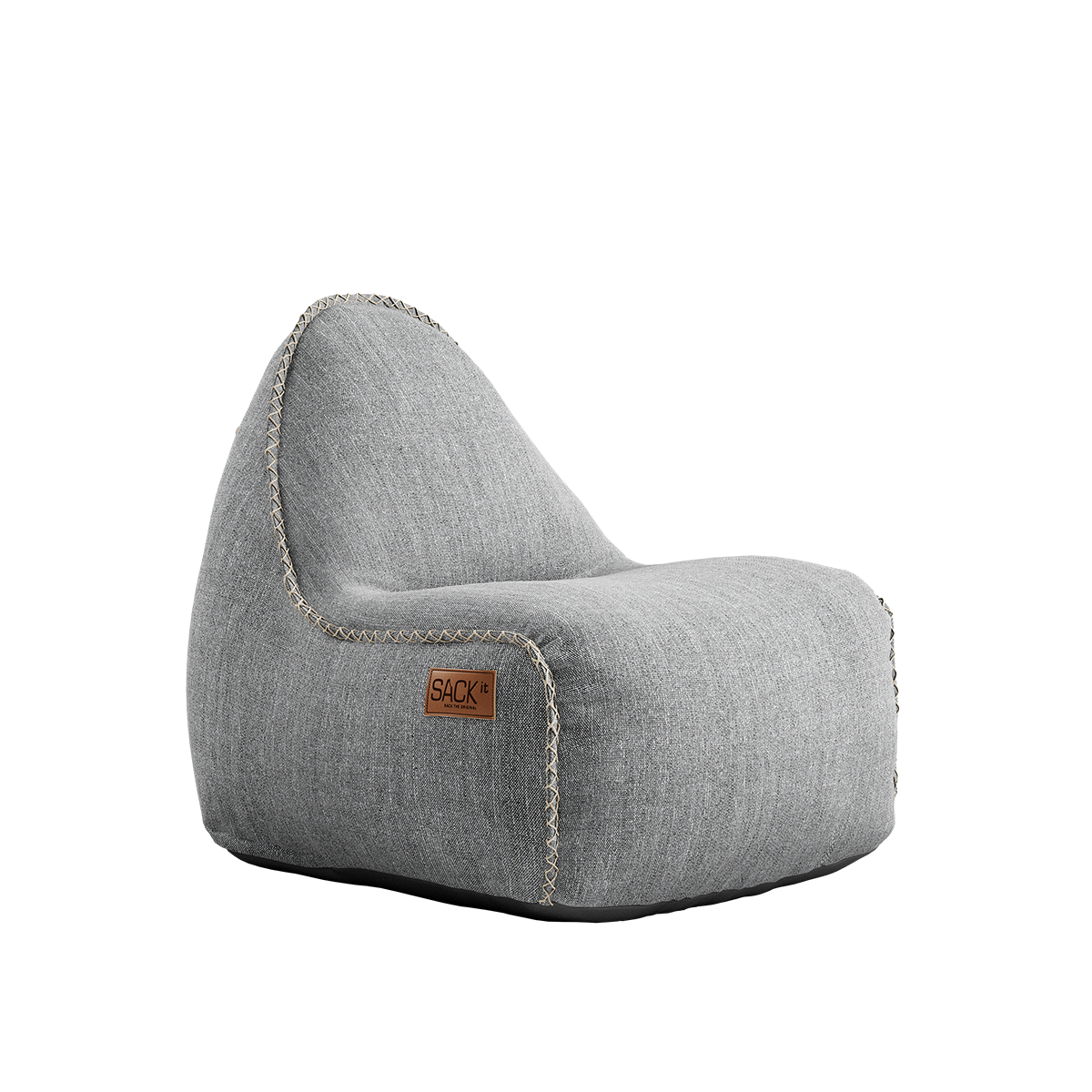 Cobana Junior Lounge Chair in sand melange color with soft fabric and rounded shape for kids.