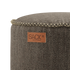 Cobana Pouf in Cobana Grey fabric with round shape and textured surface.