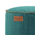 Cobana Pouf in Cobana Grey fabric with hand-sewn stitches, round shape for indoor and outdoor use