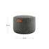 Round Cobana Grey pouf with durable fabric and hand-sewn stitches for indoor and outdoor use