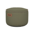 Kirra Olive Cobana Pouf with durable fabric and hand-sewn stitches, round shape for indoor and outdoor use