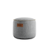 Cobana Junior Pouf in sand melange color, round shape with soft fabric texture.
