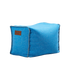 Cobana Square Pouf in turquoise with canvas fabric and hand-sewn stitches.
