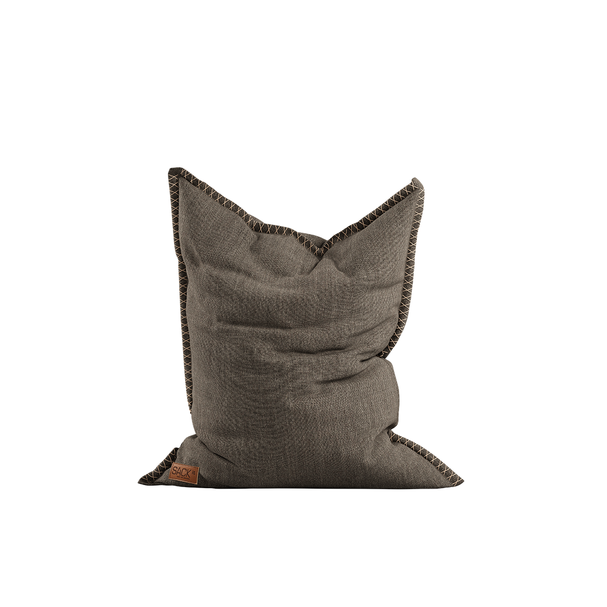 Cobana Junior Beanbag chair in brown with durable, water-repellent fabric and hand-sewn stitches.