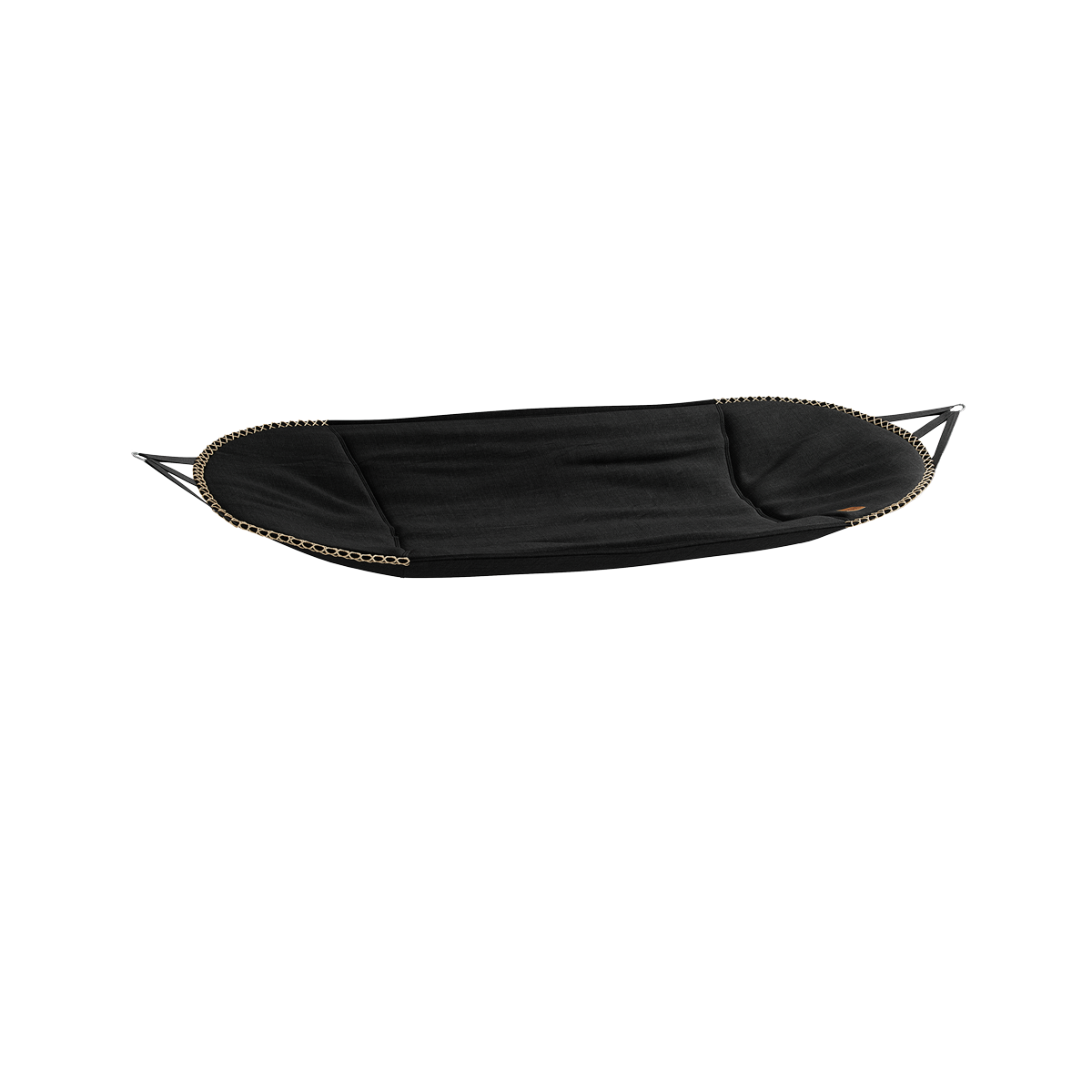 Cobana Black fabric hammock made of soft olefin textile designed for outdoor relaxation and comfort.