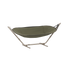 sackit Cobana hammock in olive green olefin textile with a sturdy metal frame for comfortable outdoor lounging in the garden or on the terrace