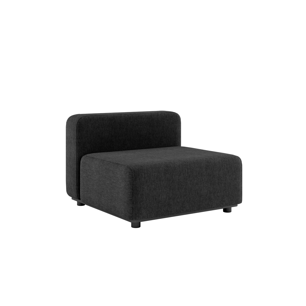 Cobana Lounge Sofa seat module in black with powder-coated aluminum frame and olefin textile upholstery