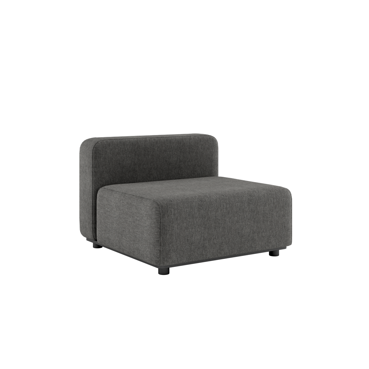 Cobana Lounge Sofa seat module in Cobana Grey with powder-coated aluminum frame and Olefin textile upholstery.