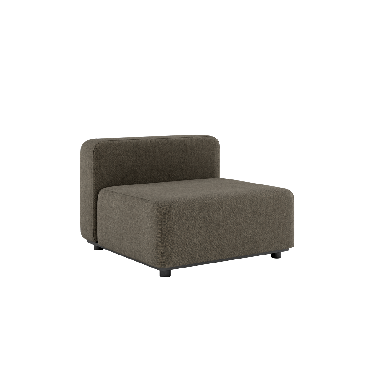 Cobana Lounge Sofa seat module in brown with powder-coated aluminum frame and eco-certified textile upholstery