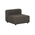 Dark gray modular outdoor sofa seat with a low backrest and clean Scandinavian lines, designed in Denmark for weather resistant garden and terrace seating by sackit