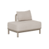 Beige Kirra outdoor lounge sofa module with a deep cushioned seat and backrest on a durable frame designed in Denmark by sackit