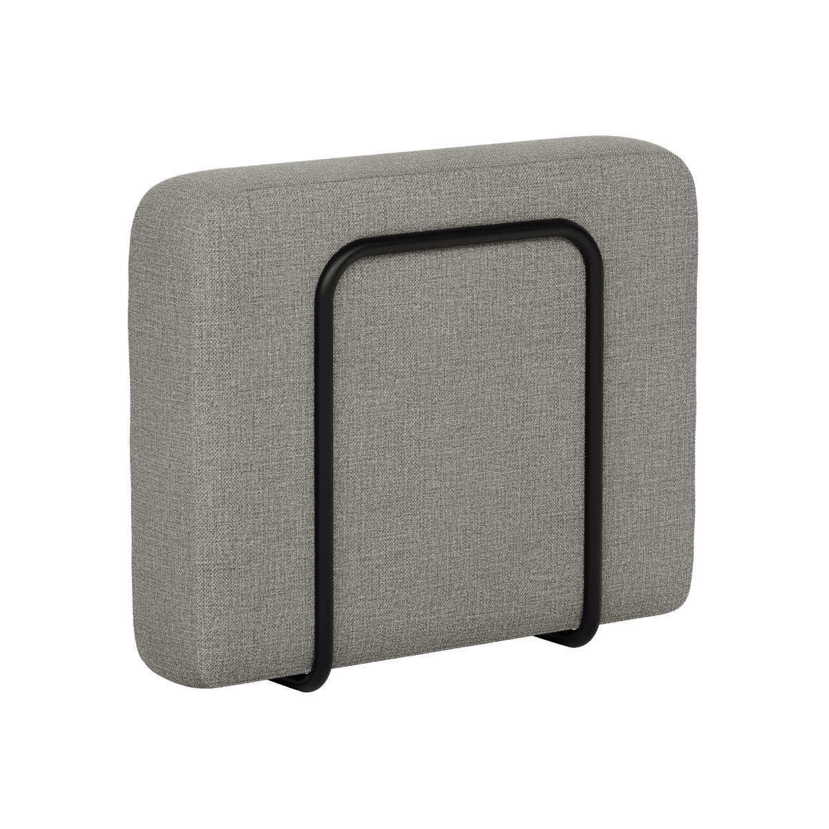 sackit Europe gray armrest module for a Cobana outdoor lounge sofa with rounded upholstery and a black metal support frame