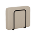 Beige upholstered armrest with a black metal support frame for the sackit Cobana modular outdoor lounge sofa, designed in Denmark with clean Scandinavian lines