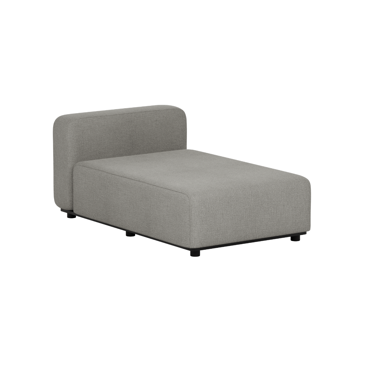Gray outdoor chaise sofa module from sackit with clean Scandinavian lines and durable upholstery for Nordic gardens terraces and lounge spaces