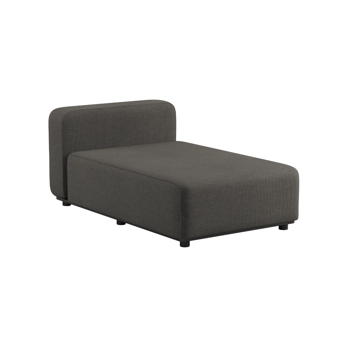 Kirra Noir Cobana Lounge Sofa chaise module with powder-coated aluminum frame and outdoor fabric cushions