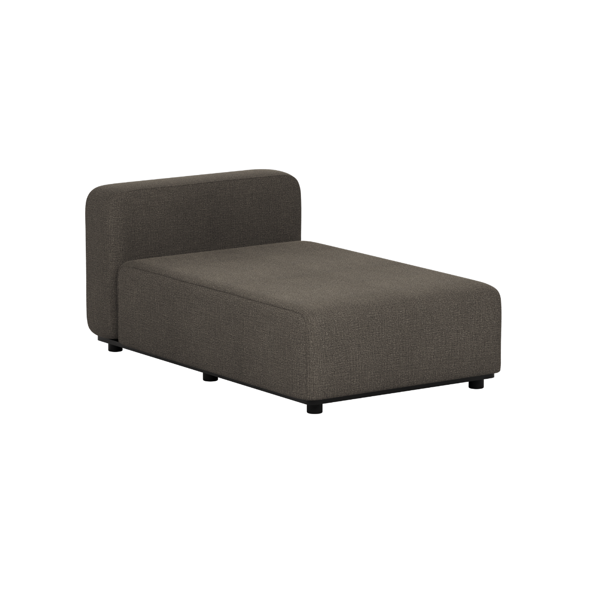 Dark gray Cobana outdoor chaise sofa module by sackit with clean Scandinavian lines and durable weather resistant upholstery for gardens and terraces