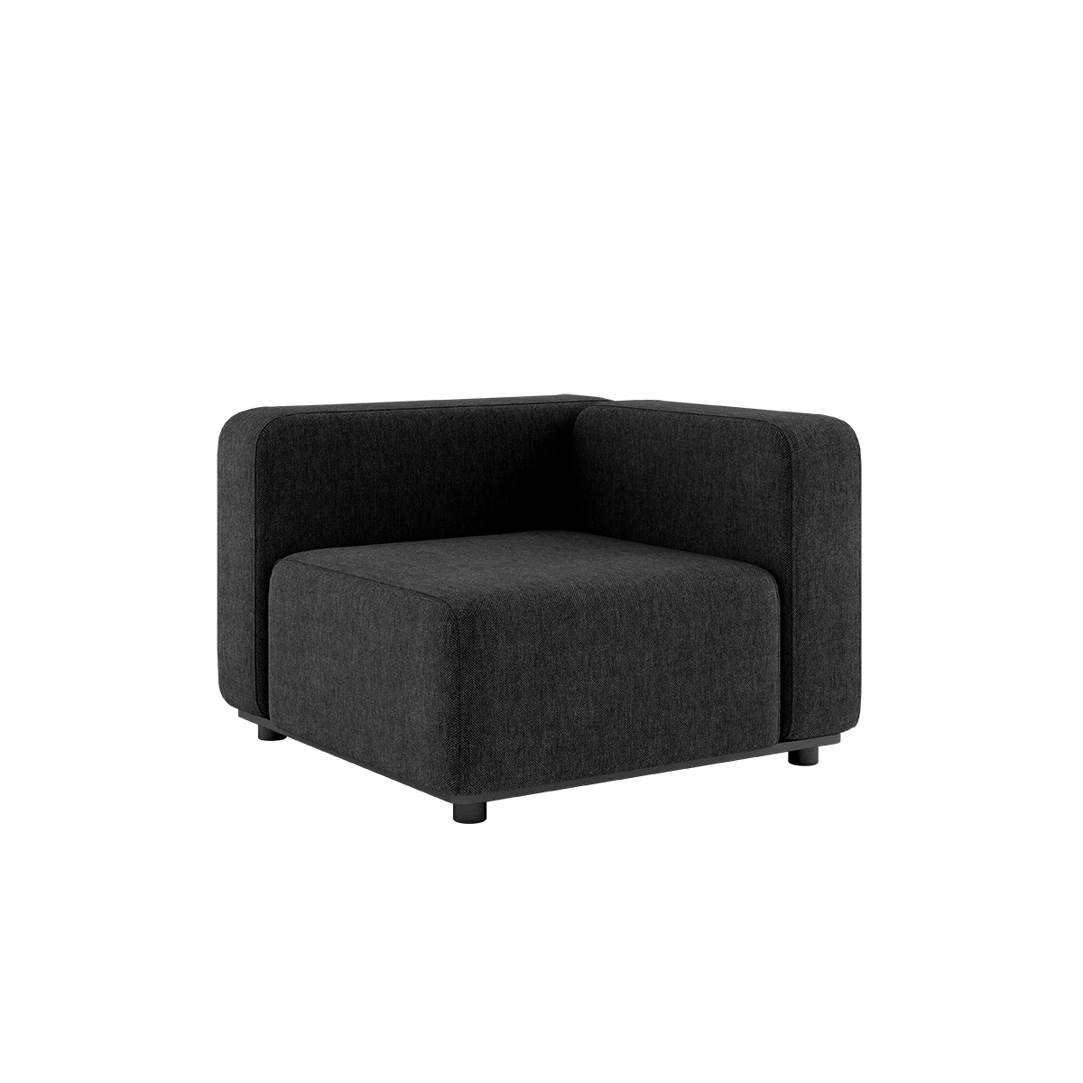 Cobana Lounge Sofa corner module in black with powder-coated aluminum frame and eco-certified textile upholstery