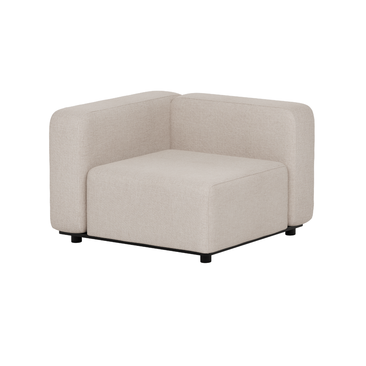 Beige modular outdoor corner sofa with clean Scandinavian lines and weather resistant upholstery by sackit for Nordic gardens terraces and patios
