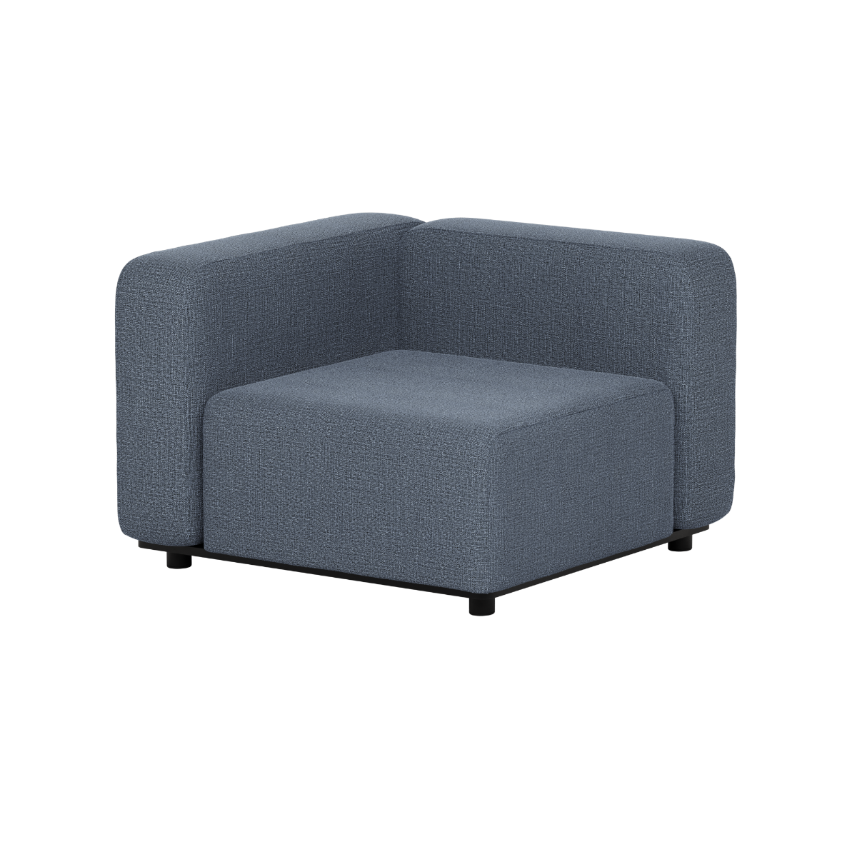Dark grey modular corner outdoor sofa with clean Scandinavian lines and deep cushioned seating from sackit designed in Denmark for Nordic weather