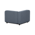 Gray modular outdoor corner sofa module in textured charcoal fabric with clean Scandinavian lines and a sturdy black base by sackit Europe