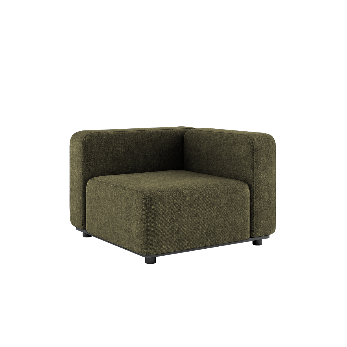Corner Cobana Lounge Sofa in Kirra Olive with powder-coated aluminum frame and eco-certified textile cushions