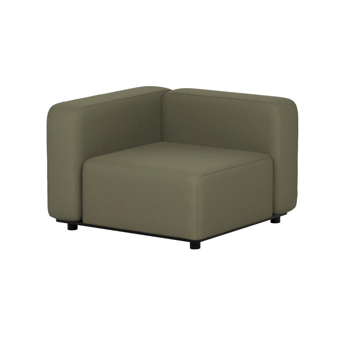 sackit outdoor corner sofa in olive green with clean Scandinavian lines and deep seating for comfortable garden and terrace lounging