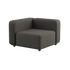 Corner outdoor lounge sofa in Kirra Noir with powder-coated aluminum frame and cushioned seats.