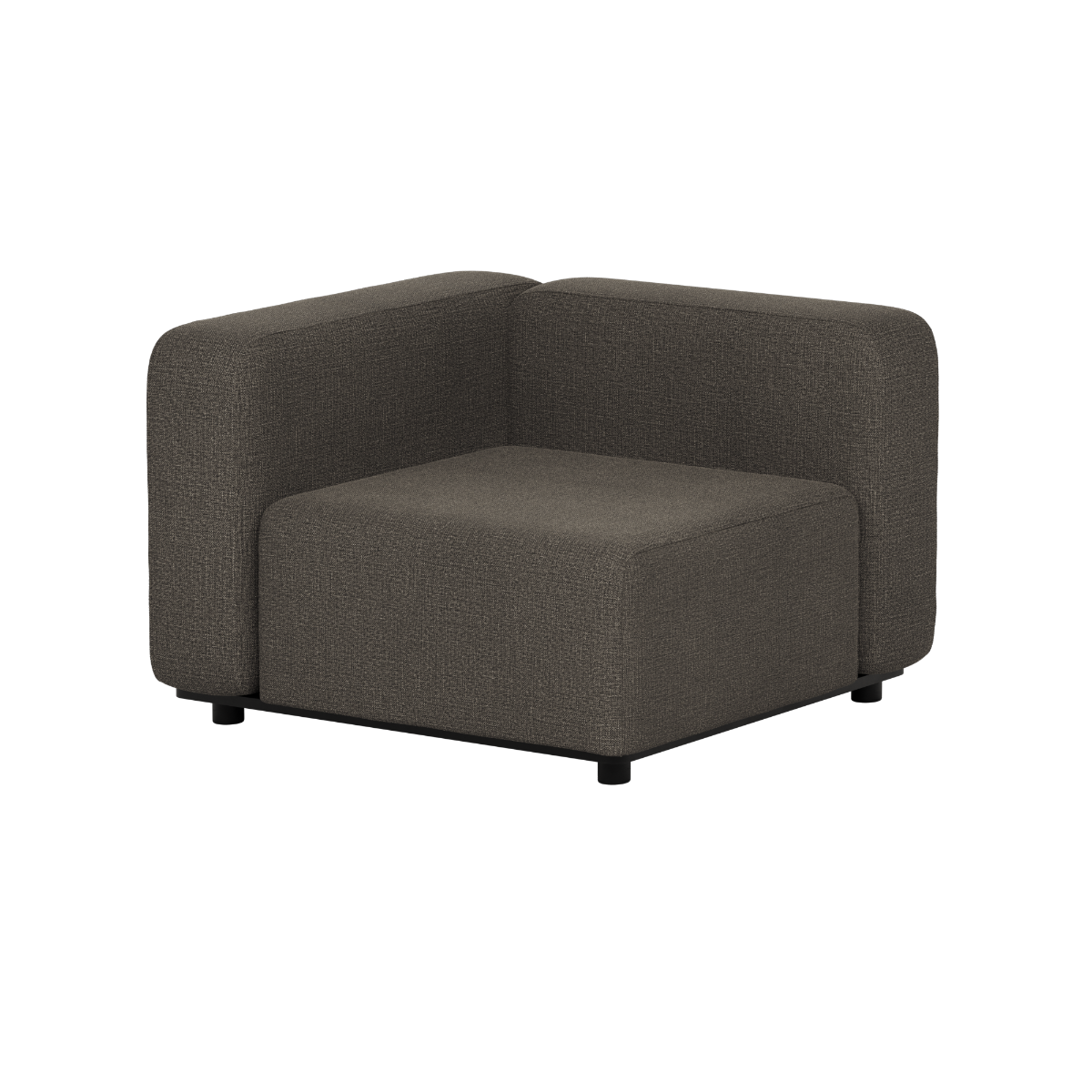 Dark brown modular corner lounge sofa with clean Scandinavian lines and deep cushioned seating for weather resistant outdoor living by sackit