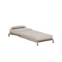 sackit Kirra sunbed in beige with padded cushions and a raised headrest on a durable metal frame for relaxing outdoors in Nordic weather