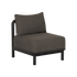 sackit Kirra modular outdoor lounge sofa seat in dark brown textured upholstery with a black frame designed for modern Nordic outdoor spaces