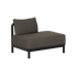 sackit outdoor lounge sofa module in dark gray fabric with black frame and back cushion open end left for modern Nordic outdoor living