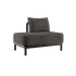 Kirra Lounge Sofa open end right in Kirra Noir with powder-coated aluminum frame and Olefin textile cushions.