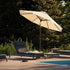 Kirra Sunbed in Kirra Sand with powder-coated aluminum frame and olefin textile, shown outdoors.