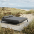 Kirra Double Sunbed in Kirra Sand with powder-coated aluminum frame and light olefin textile outdoors